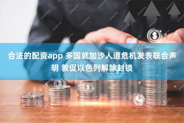 合法的配资app 多国就加沙人道危机发表联合声明 敦促以色列解除封锁